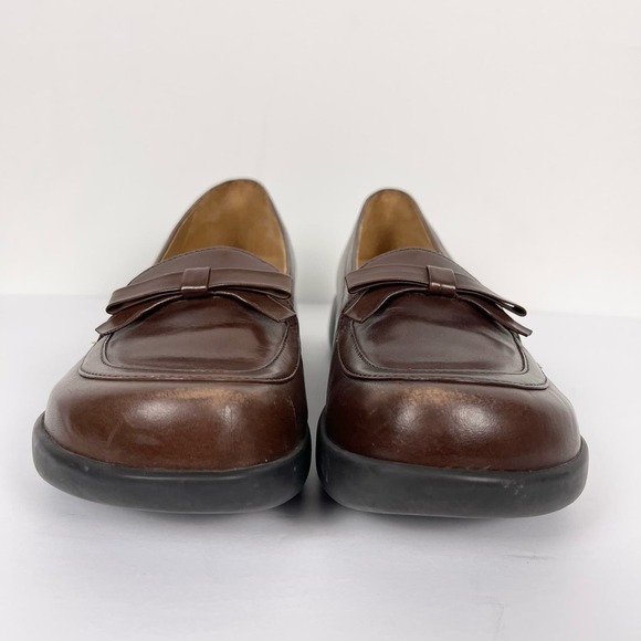 Dankso Danielle Womens EU 40 US 9.5 Brown Leather Loafers Bow Slip On Round Toe - Picture 5 of 10